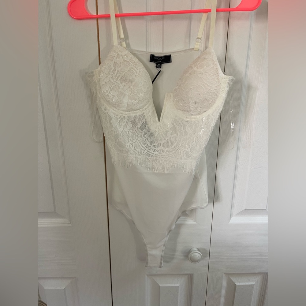 White lace bodysuit